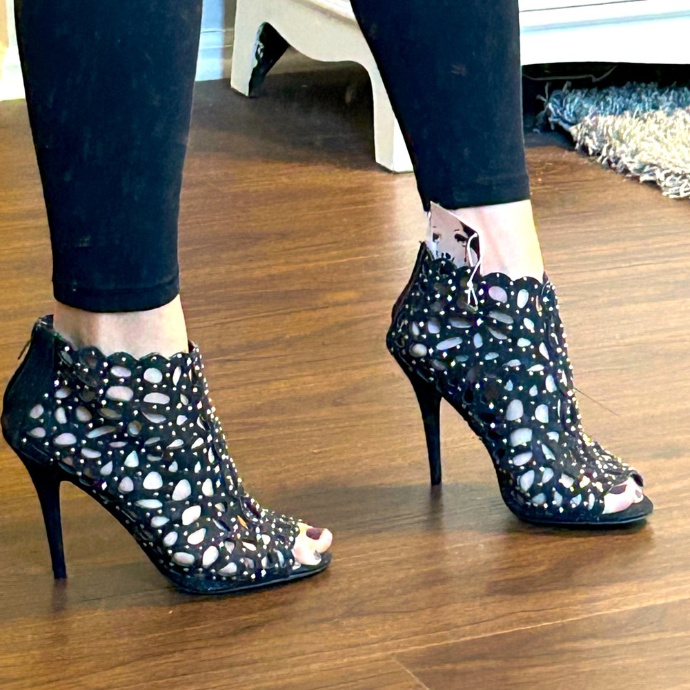 Studded Black Heels